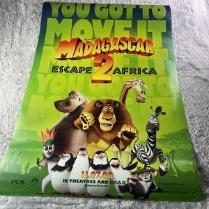 Madagascar Escape 2 Africa Movie Poster 2008 Double Sided Sequel
